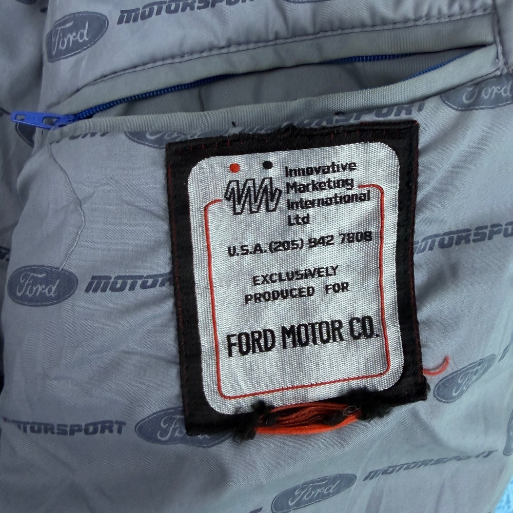 Vintage Ford Motorsports Bomber Jacket Mens Large Puffer Racing Coat - Picture 8 of 15